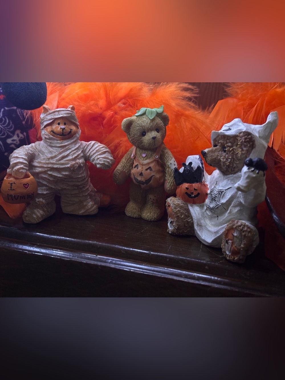 Set of 3 Trick-or-Treating Figurines, Animals in Costumes, Y2K Halloween Decor